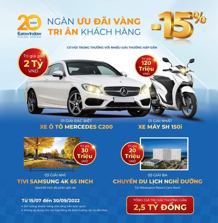 Khuyến Mãi 20 Năm Thành Lập Eurowindow