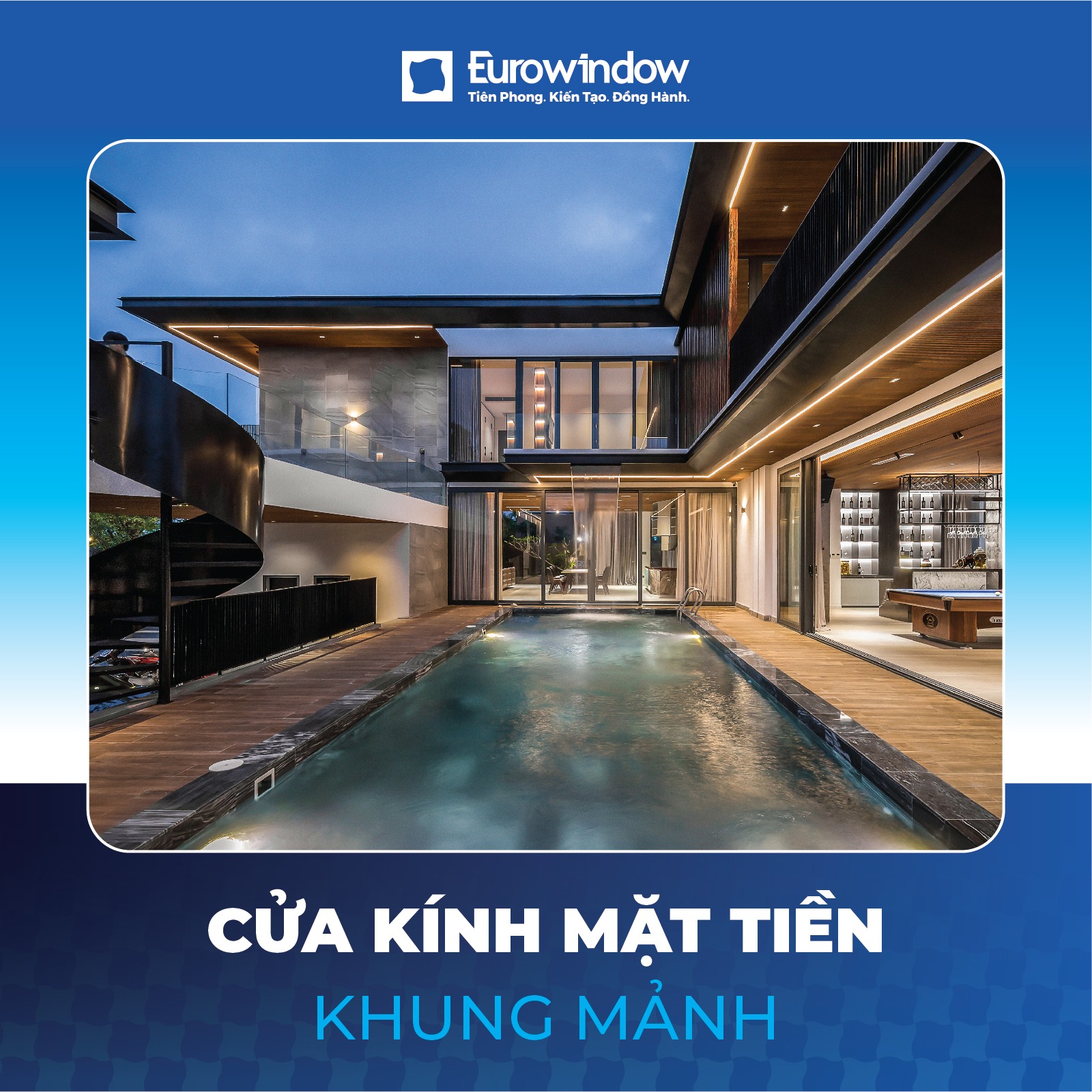 Cửa kính mặt tiền khung mảnh