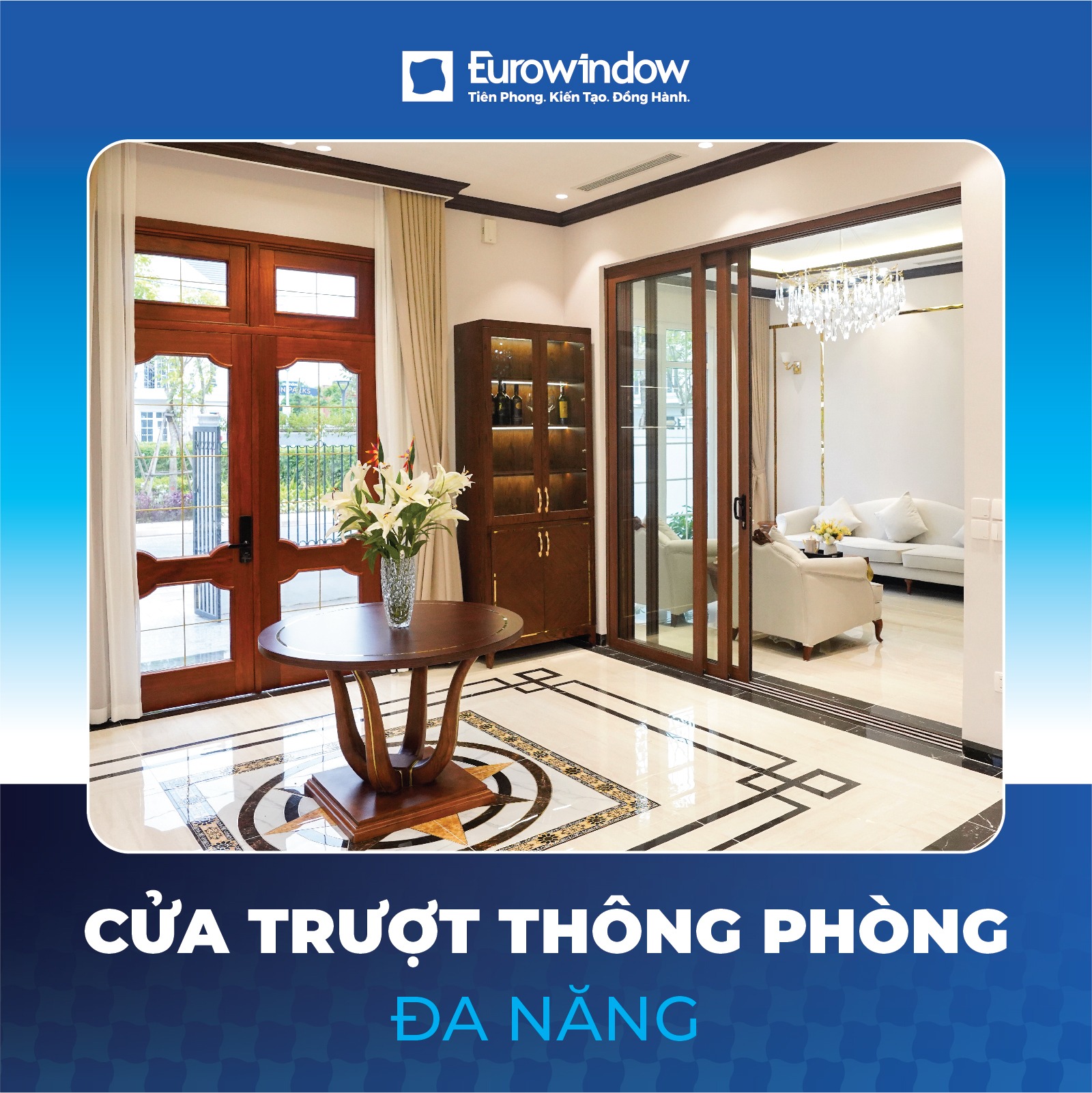 Cửa trượt thông phòng đa năng