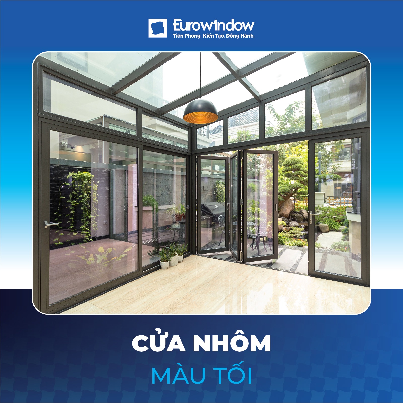 Cửa nhôm màu tối (đen, xám titan)